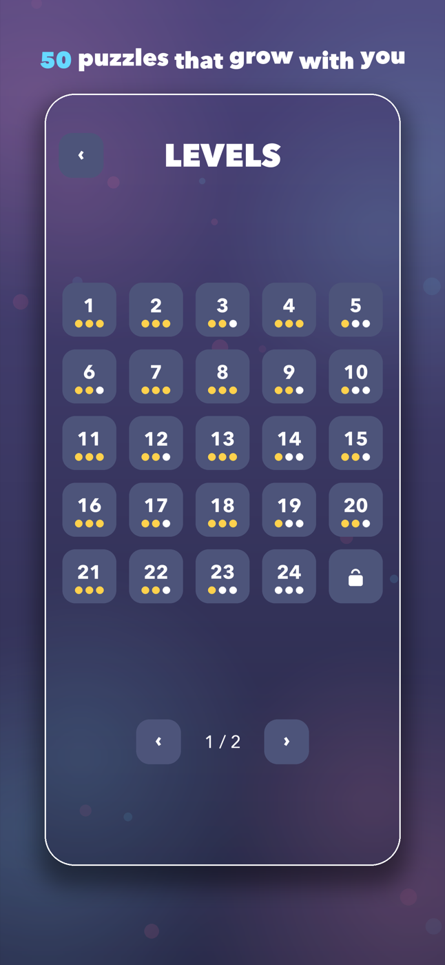 Level select with earned stars & progression